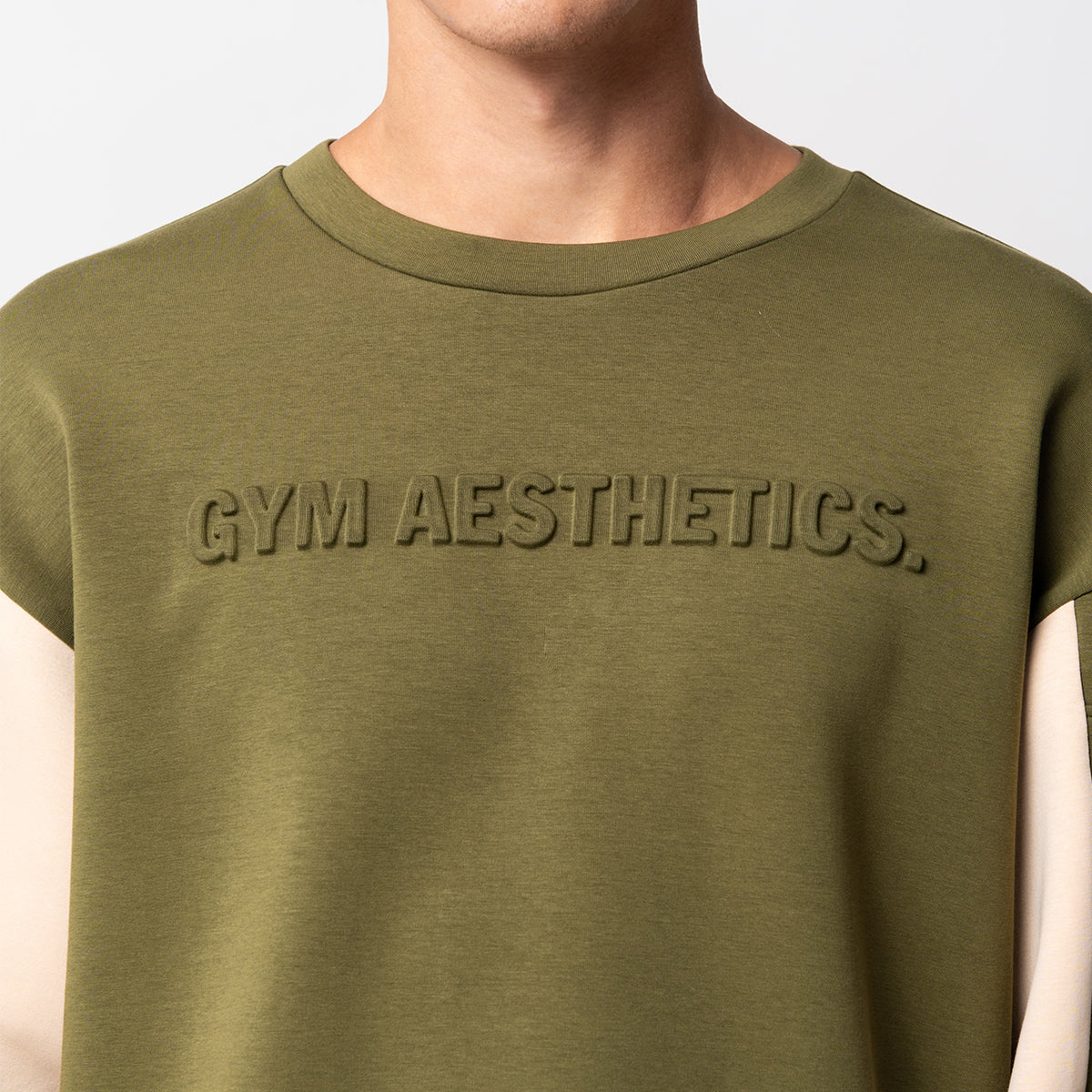 Image of Oversize Everyday Wears Embossed Print Sweatshirt Color Blocking for Men