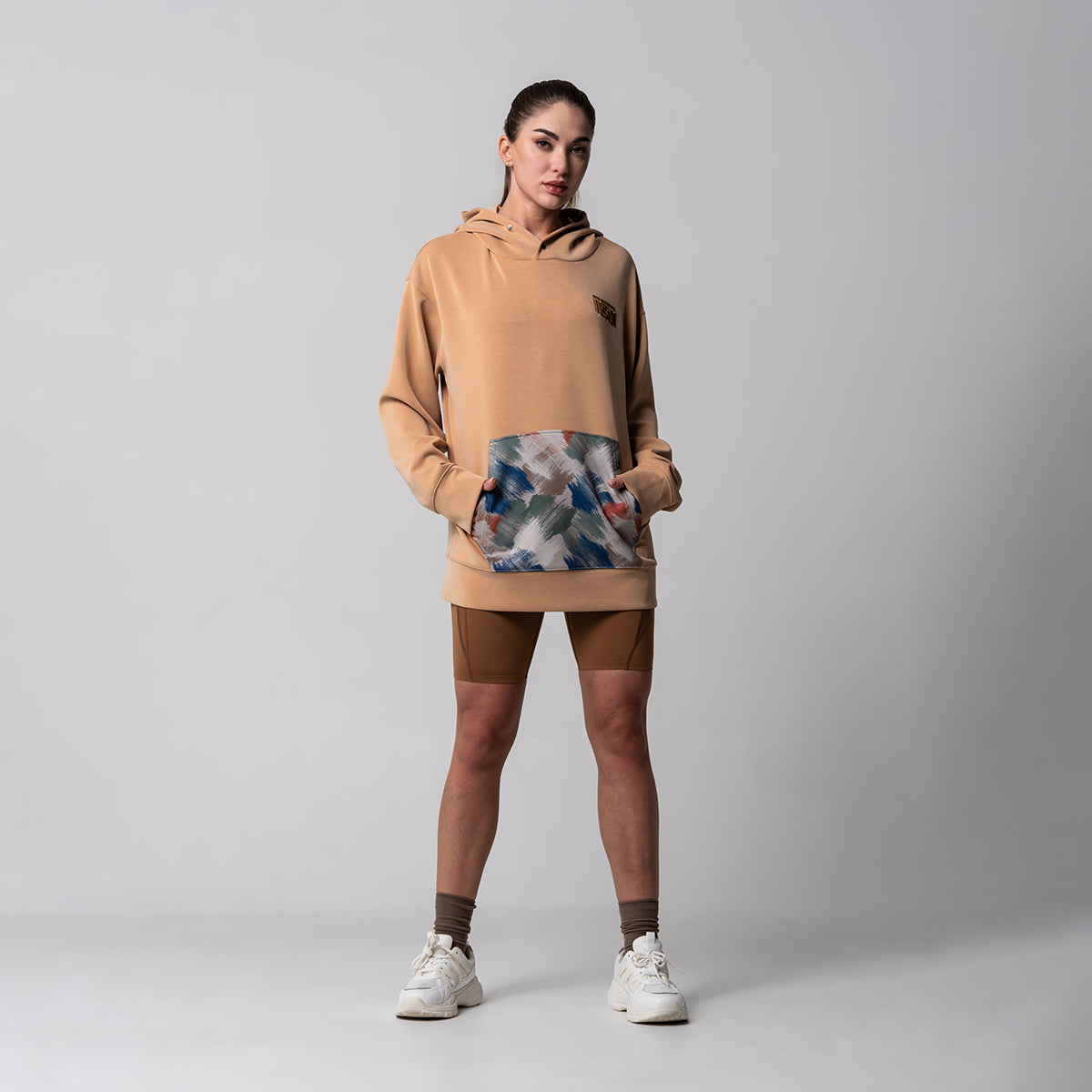 Image of Oversize Everyday Wears Flocking Print Hoodies Pattern Pocket for Unisex