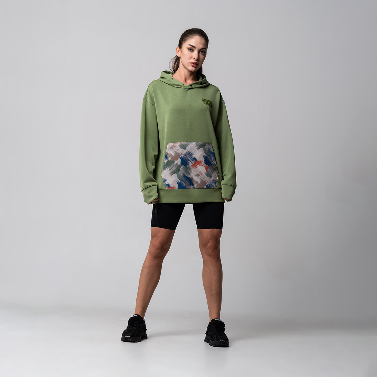 Image of Oversize Everyday Wears Flocking Print Hoodies Pattern Pocket for Unisex