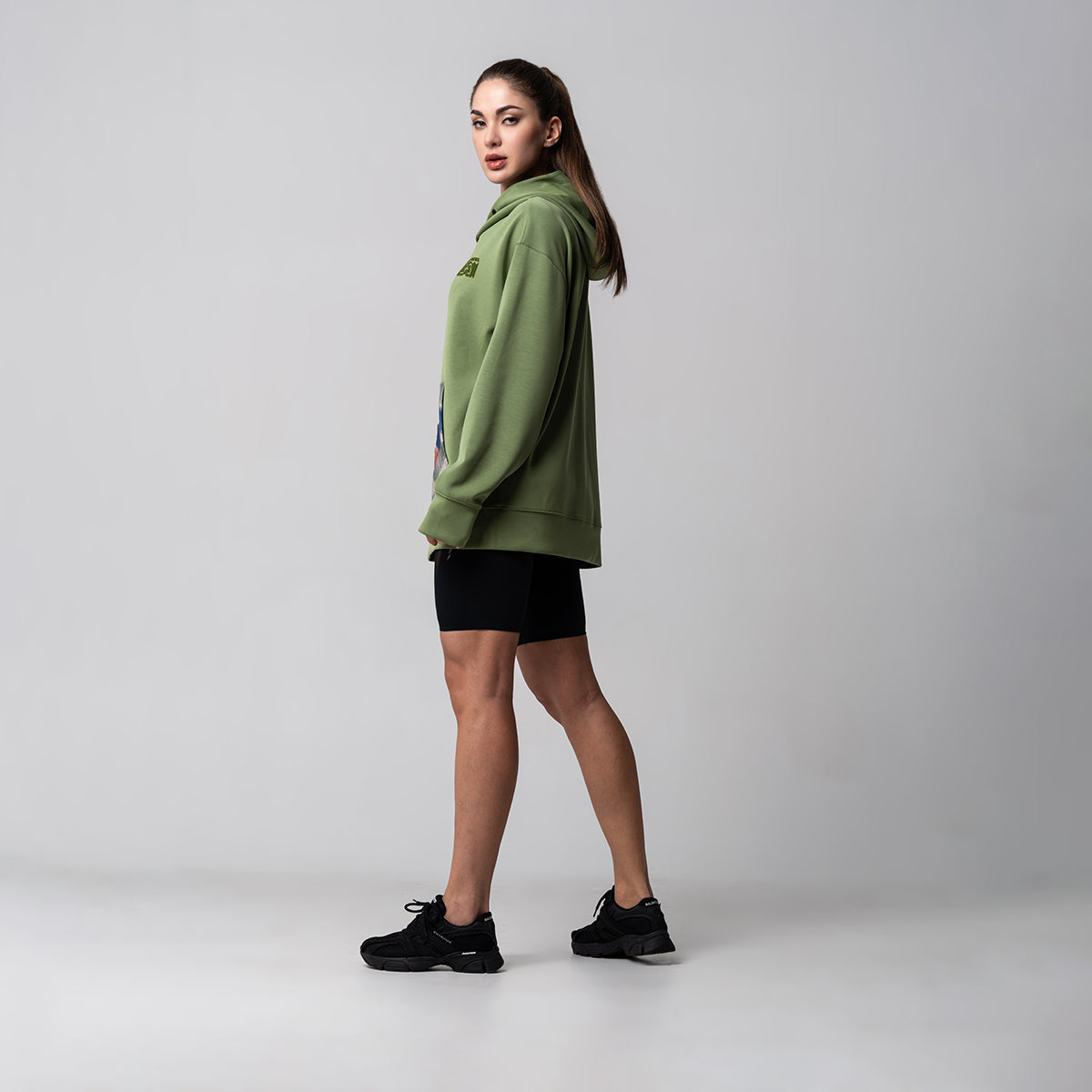 Image of Oversize Everyday Wears Flocking Print Hoodies Pattern Pocket for Unisex