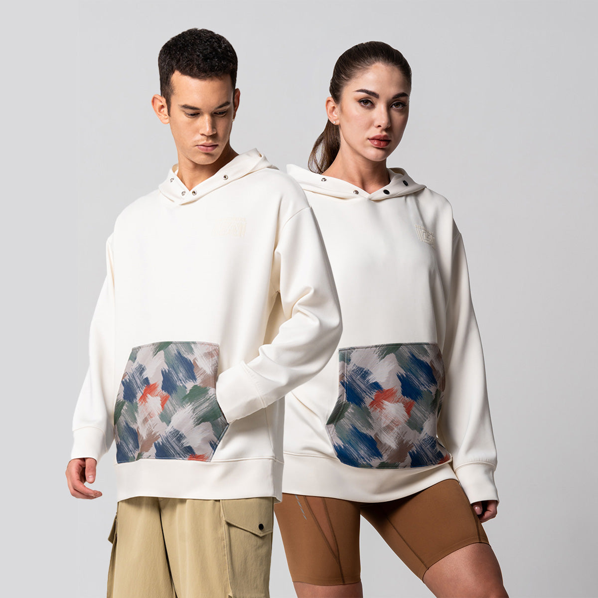 Image of Oversize Everyday Wears Flocking Print Hoodies Pattern Pocket for Unisex