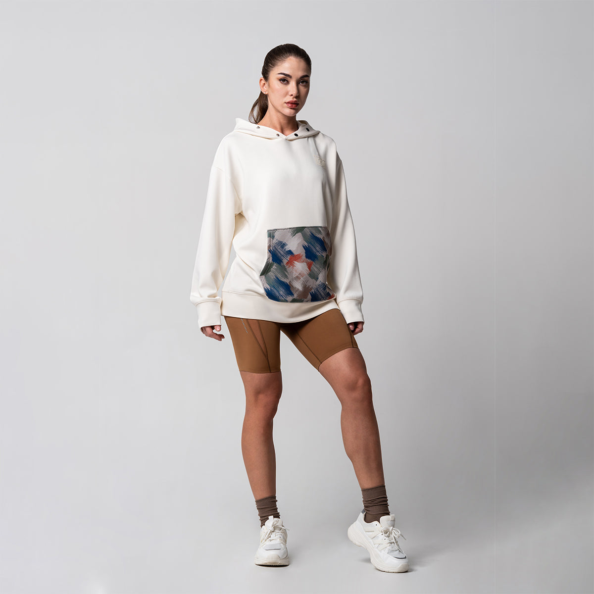 Image of Oversize Everyday Wears Flocking Print Hoodies Pattern Pocket for Unisex