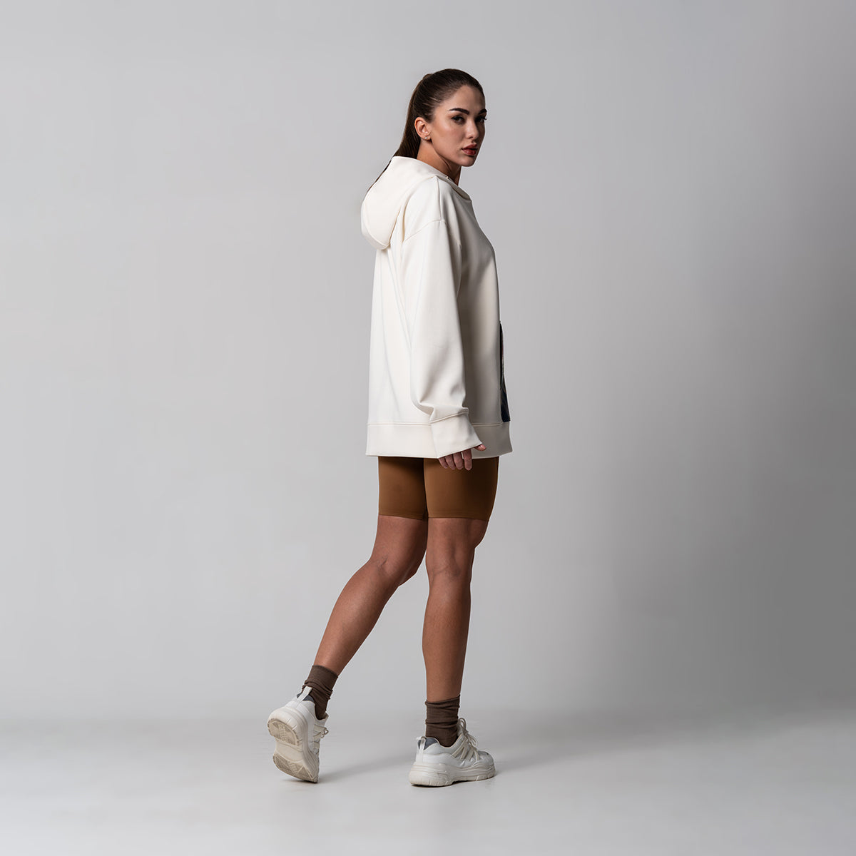 Image of Oversize Everyday Wears Flocking Print Hoodies Pattern Pocket for Unisex