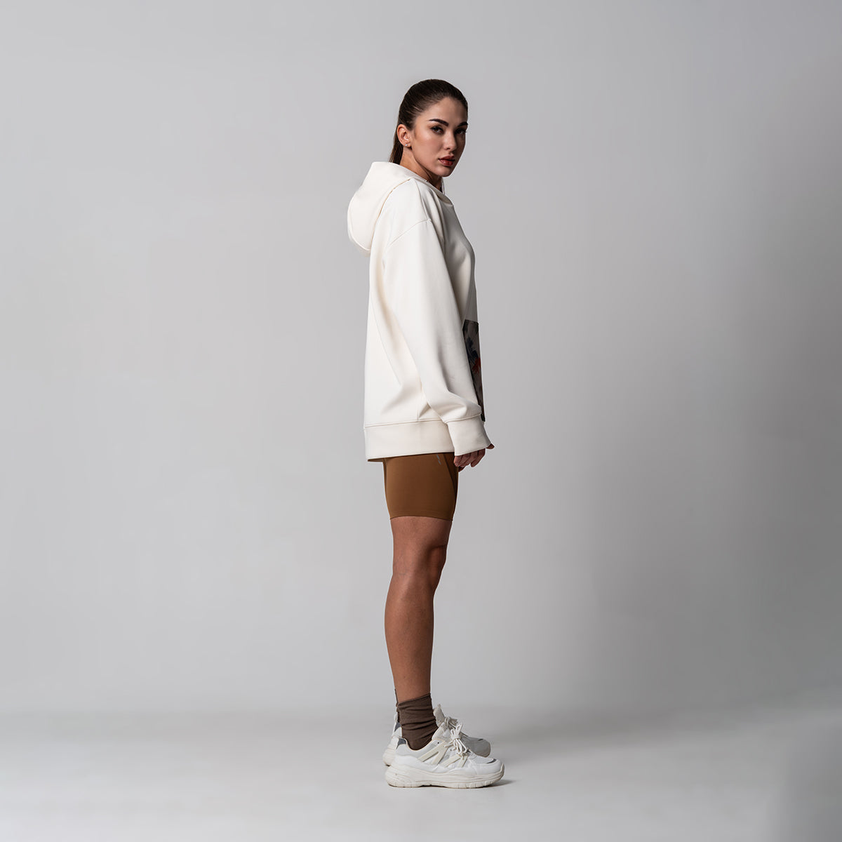 Image of Oversize Everyday Wears Flocking Print Hoodies Pattern Pocket for Unisex