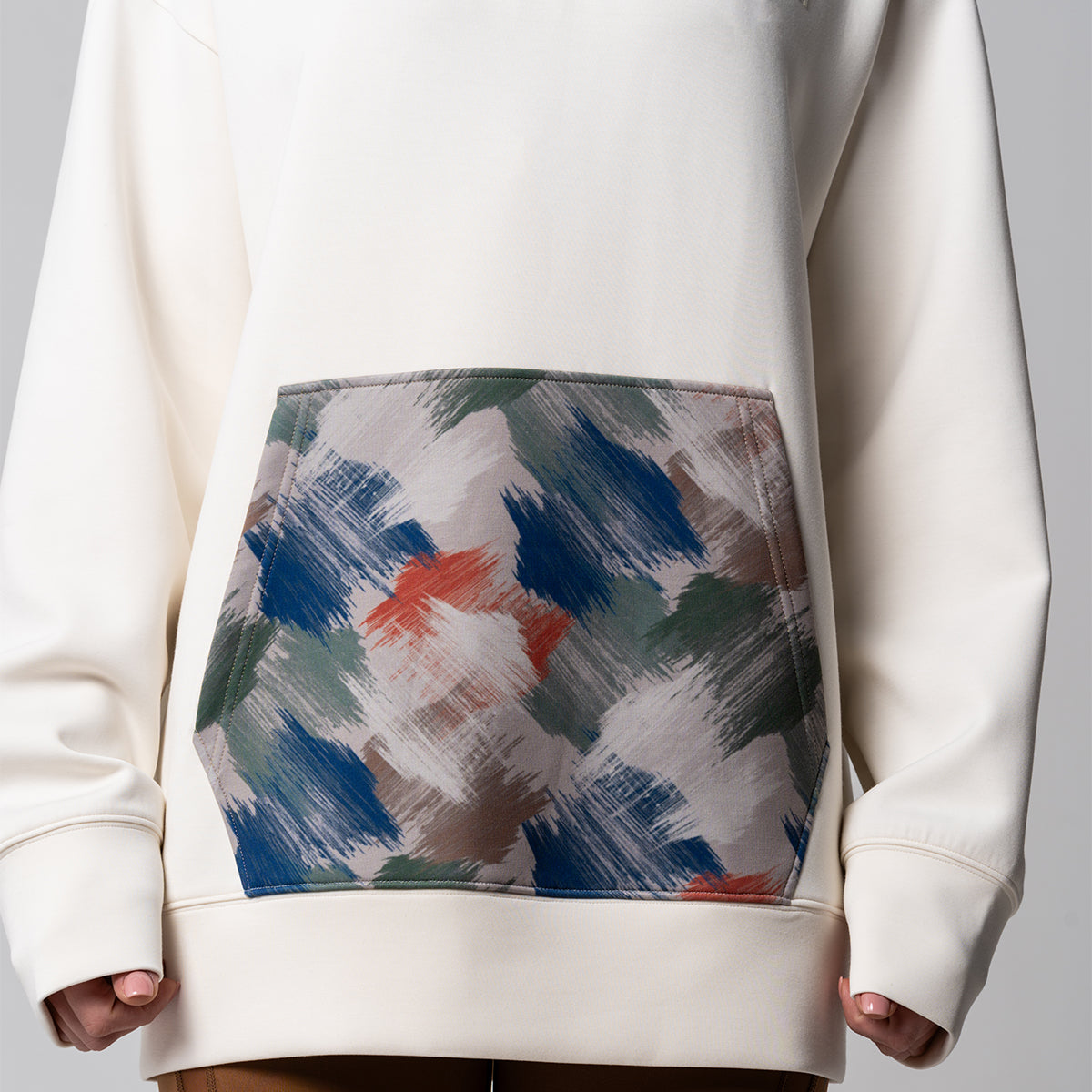 Image of Oversize Everyday Wears Flocking Print Hoodies Pattern Pocket for Unisex