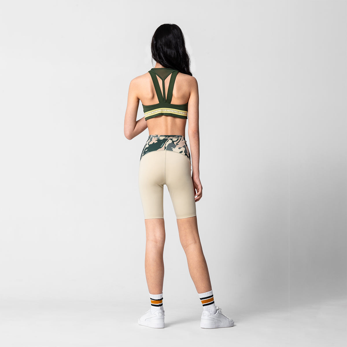 Image of Pattern Activewear Mesh Blocking Tight Shorts for Women