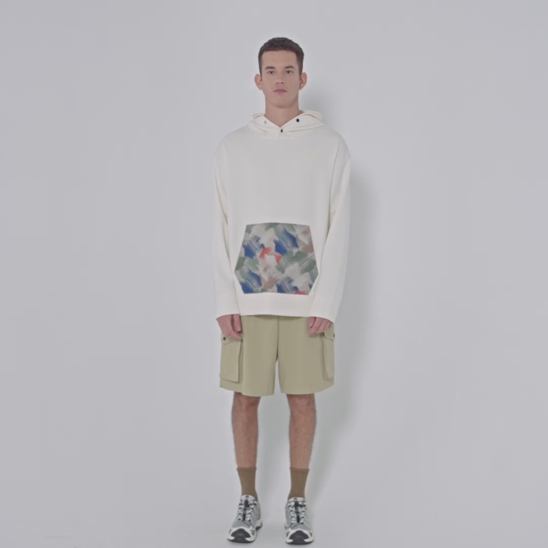 Image of Oversize Everyday Wears Flocking Print Hoodies Pattern Pocket for Unisex