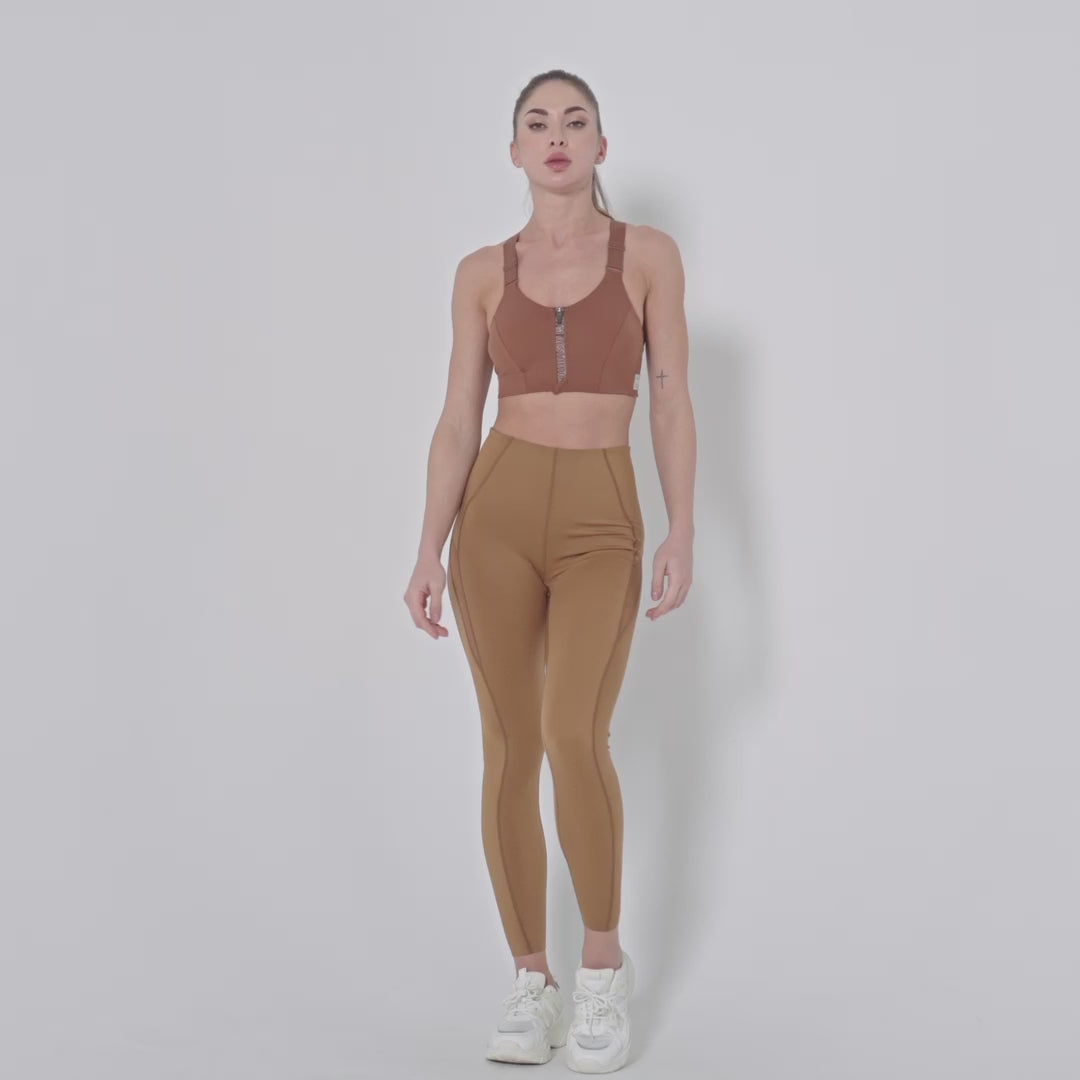 Image of Tummy Control Training Mesh Blocking Leggings for Women