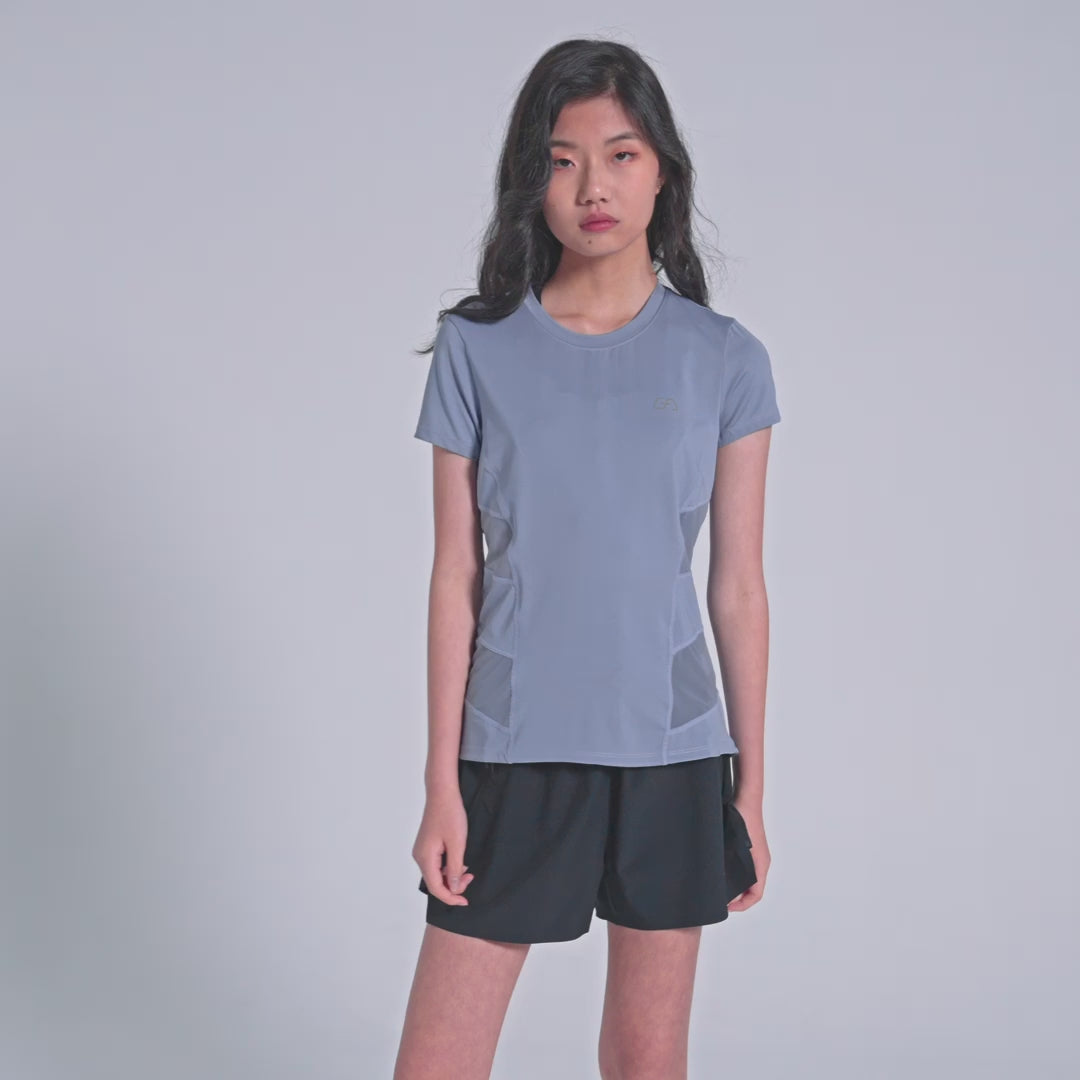 Image of Activewear Mesh Blocking Sport Shirt for Women