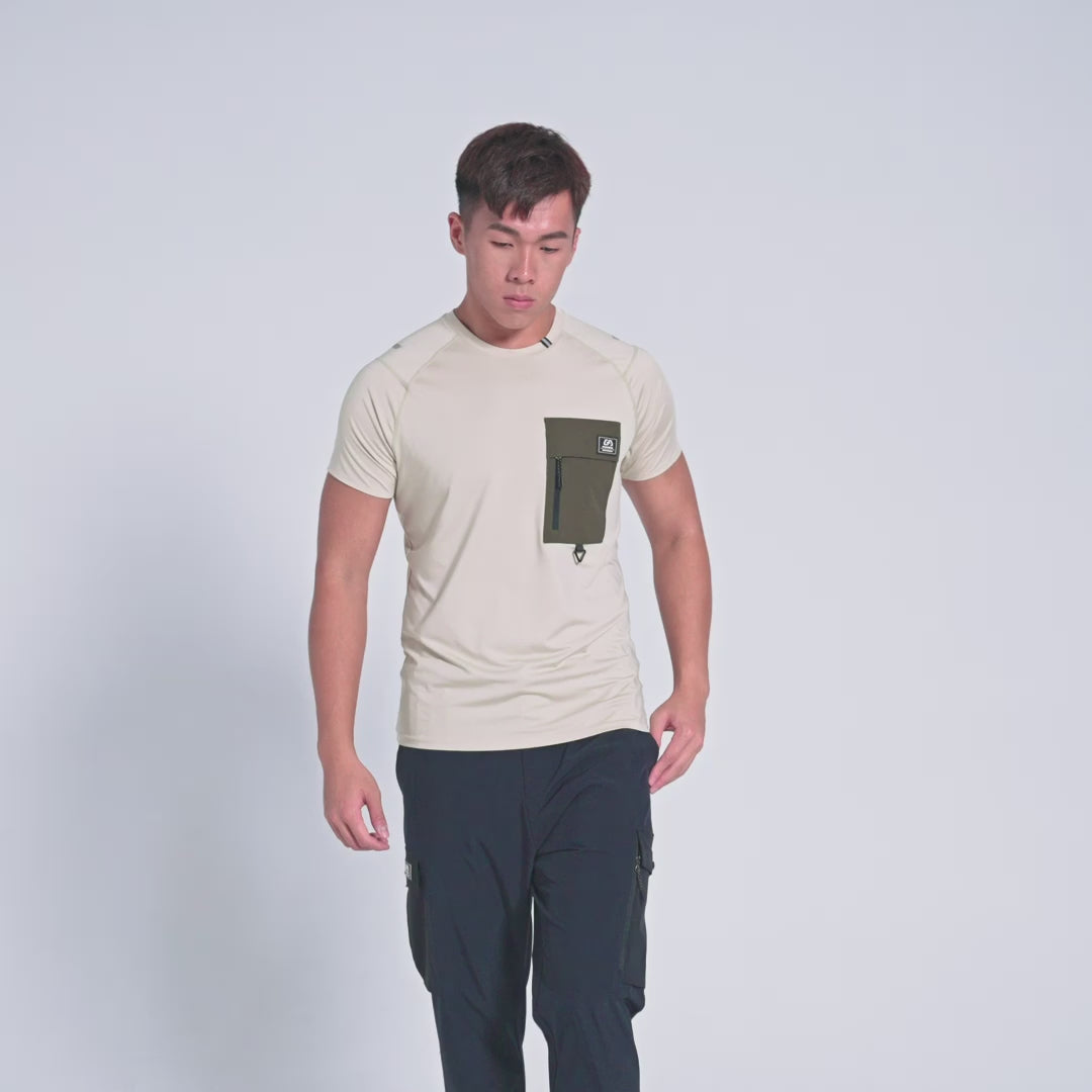 Image of Fabric Blocking Functional Cargo Straight Pants for Men