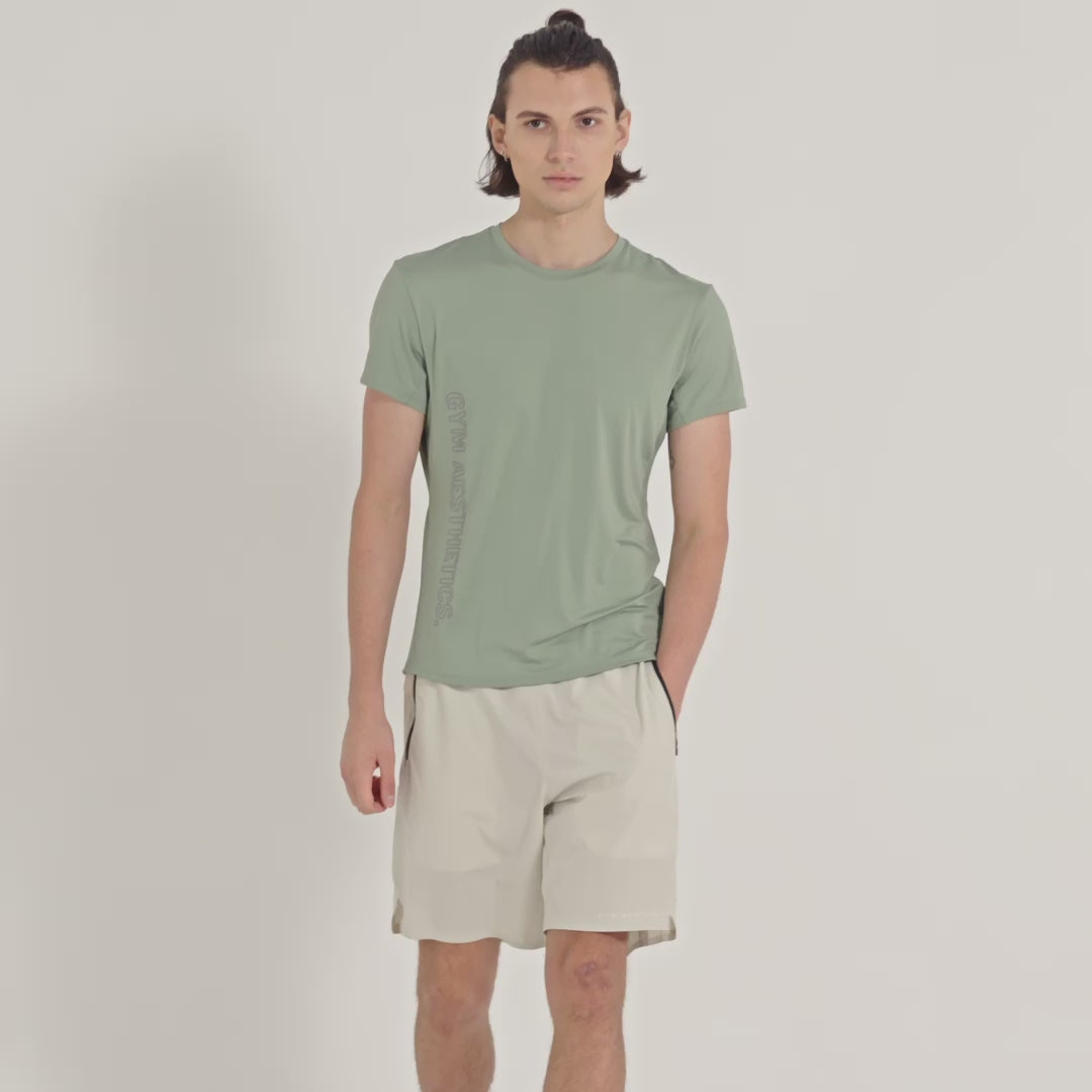 Image of Fabric Blocking Activewear Performance 9 Inch Shorts for Men