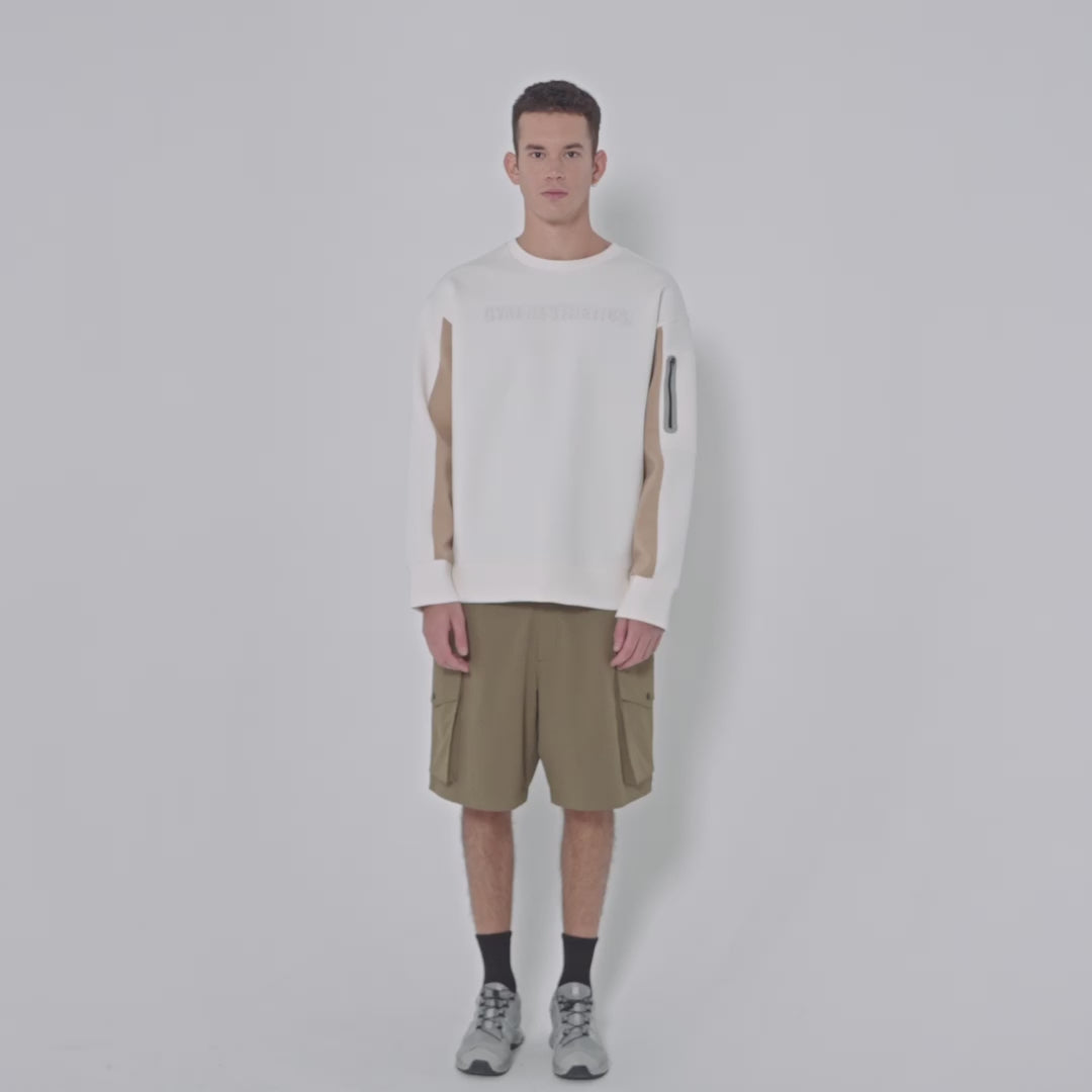 Image of Oversize Everyday Wears Embossed Print Sweatshirt Color Blocking for Men