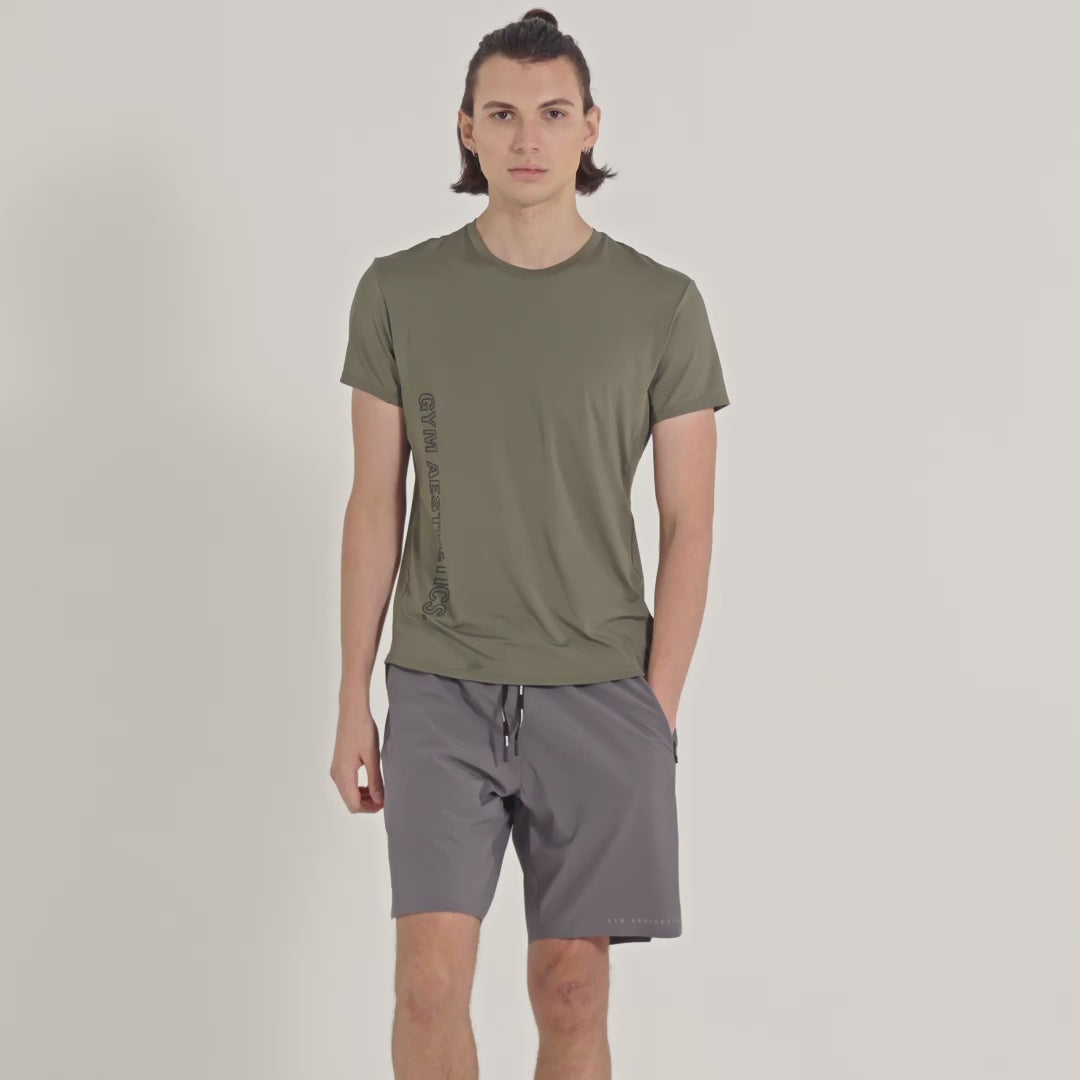 Image of Fabric Blocking Activewear Performance 9 Inch Shorts for Men