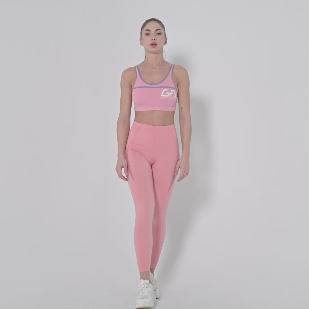 Image of Tummy Control Training Mesh Blocking Leggings for Women