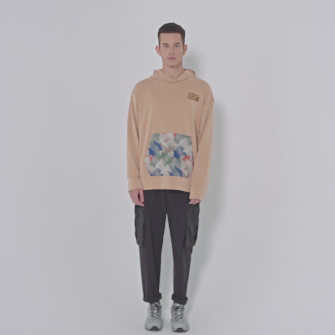 Image of Oversize Everyday Wears Flocking Print Hoodies Pattern Pocket for Unisex