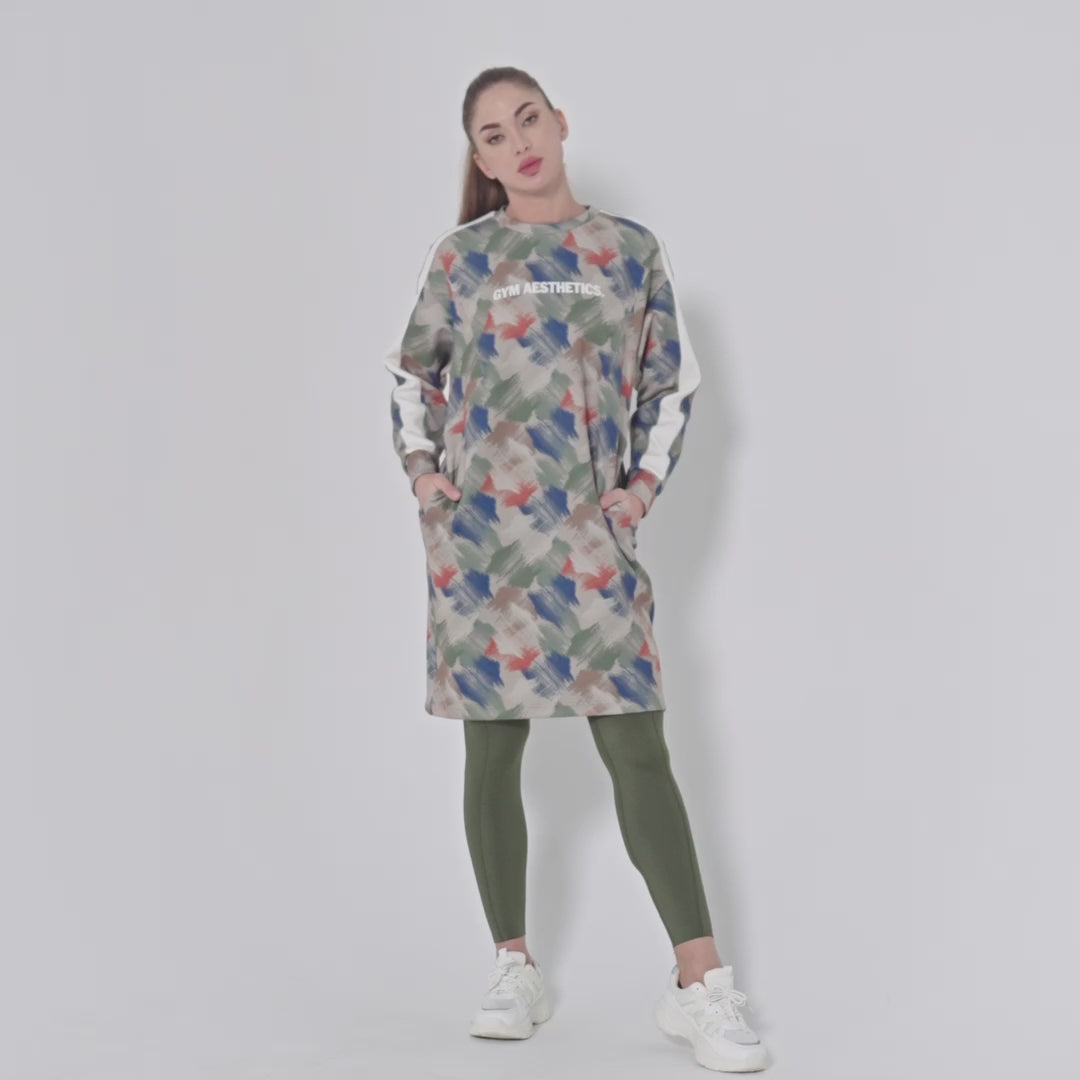 Image of Oversize Everyday Wears Pattern Sweatshirt Tunic for Women