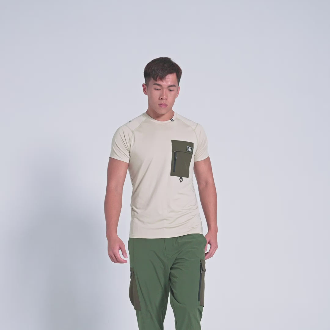 Image of Fabric Blocking Functional Cargo Straight Pants for Men