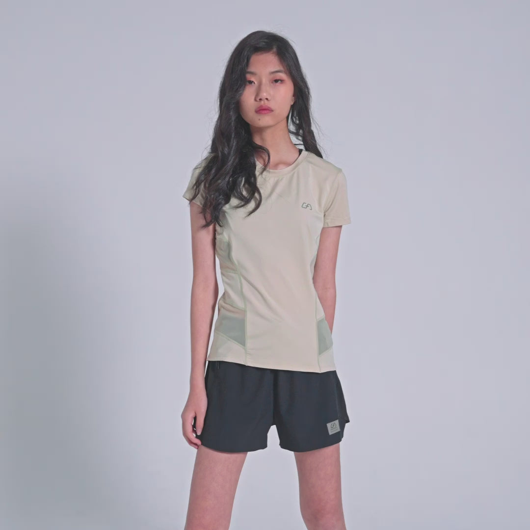 Image of Activewear Mesh Blocking Sport Shirt for Women