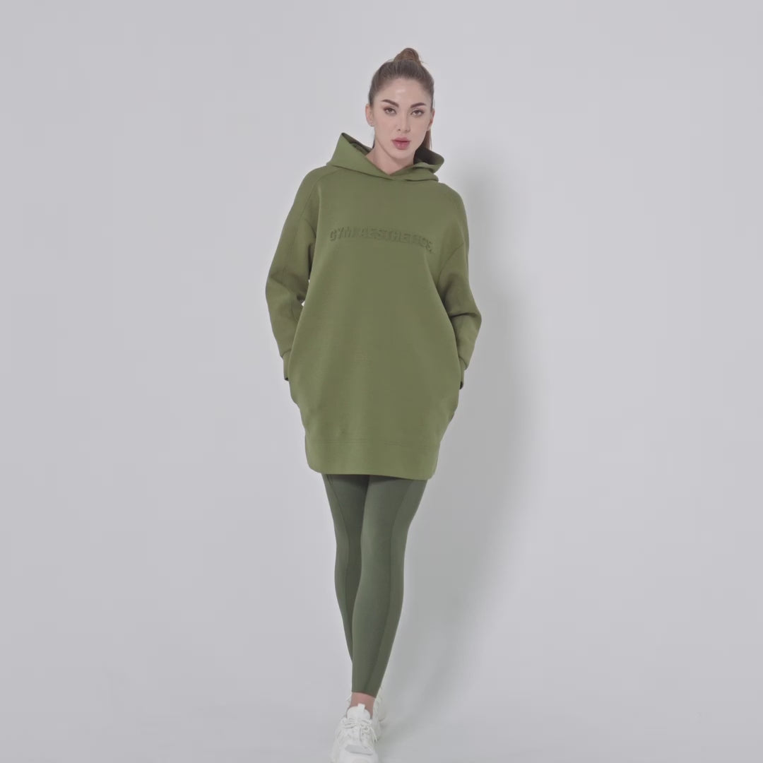 Image of Oversize Everyday Wears Embossed Print Hoodies Tunic for Women