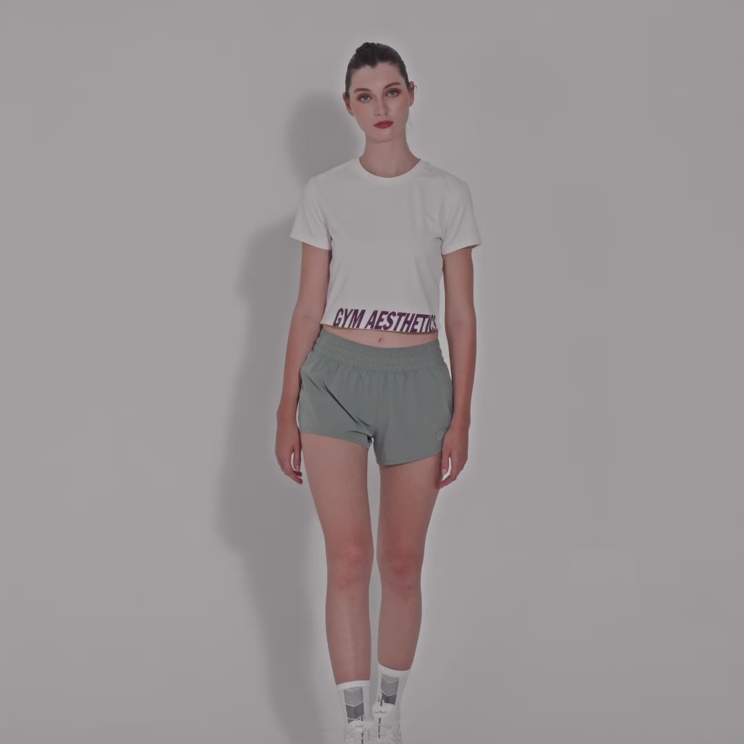 Image of Breathable Activewear Brief-Lined 3 Inch Running Shorts for Women