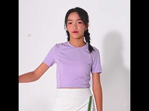 Image of Cropped Athleisure Rib T Shirt for Women