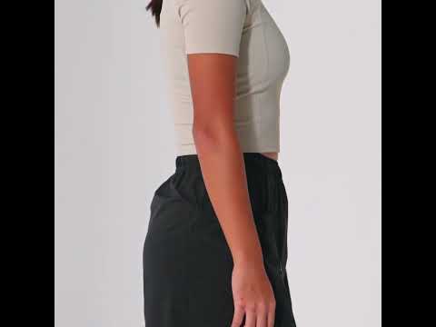 Image of Cropped Athleisure Rib T Shirt for Women