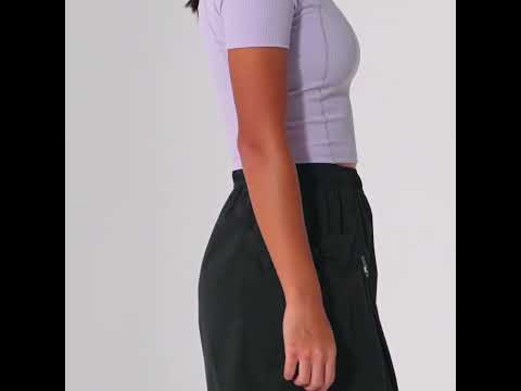 Image of Cropped Athleisure Rib T Shirt for Women