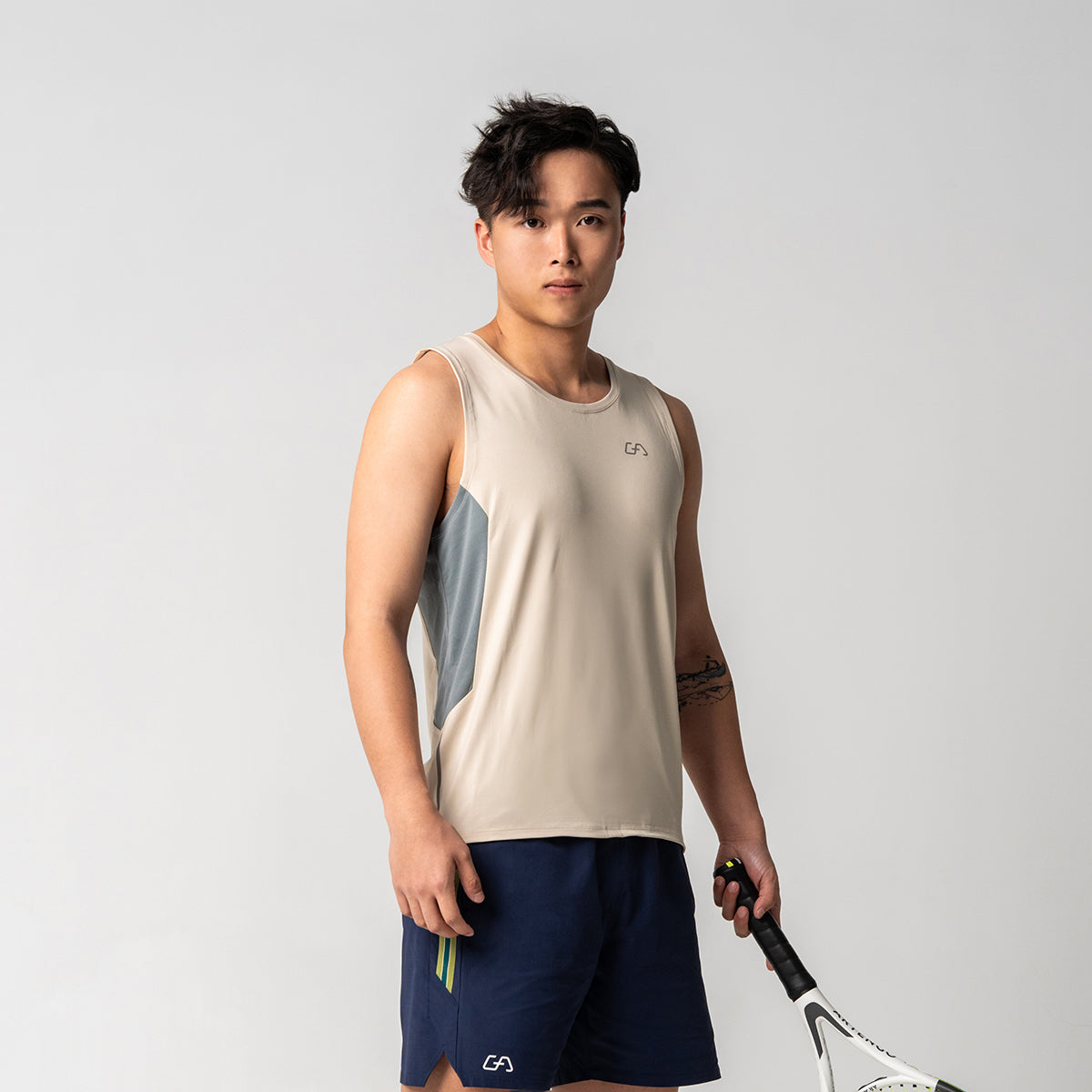 Image of Training Breathable Mesh Blocking Tank Top for Men