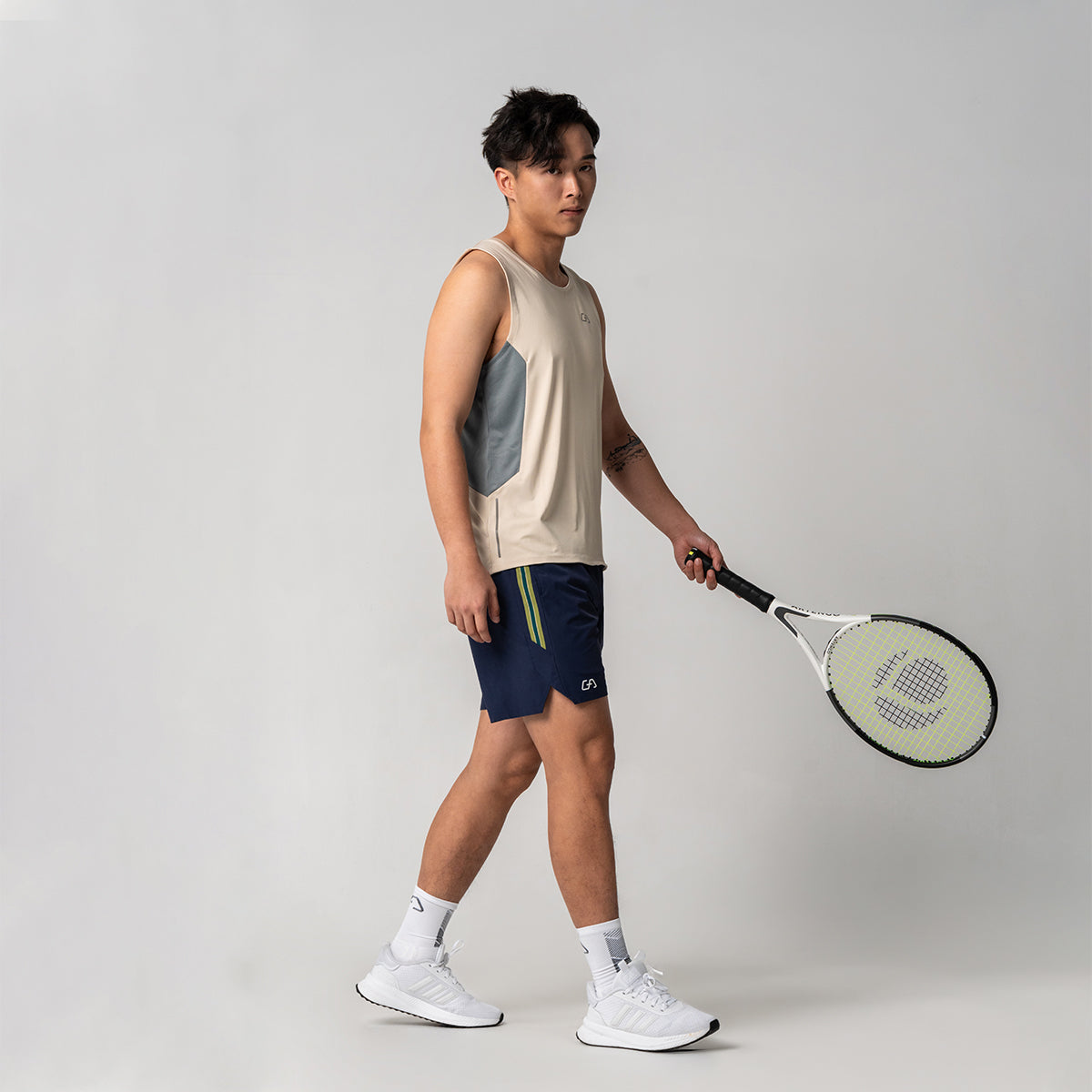 Image of Training Breathable Mesh Blocking Tank Top for Men