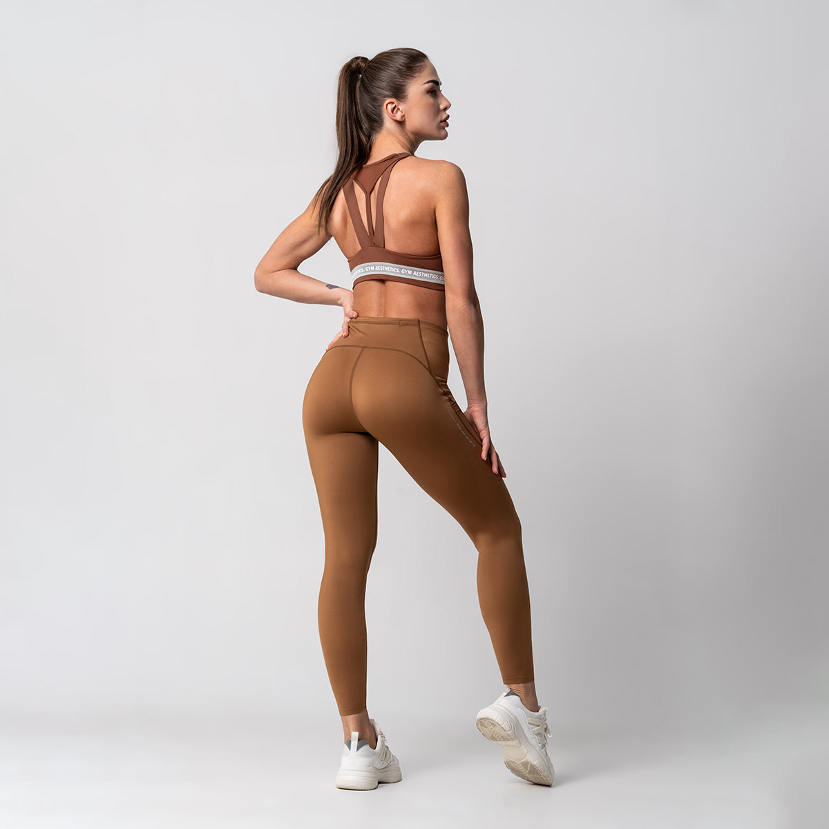 Image of Tummy Control Training Mesh Blocking Leggings for Women