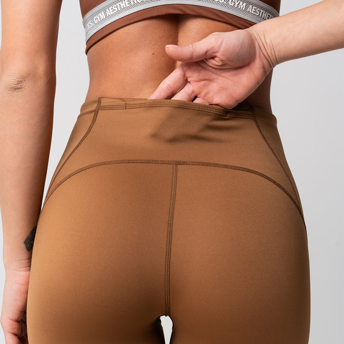 Image of Tummy Control Training Mesh Blocking Leggings for Women