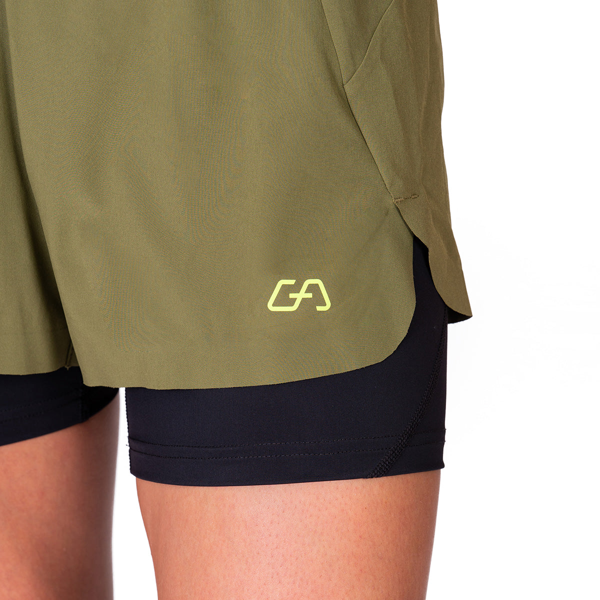 Image of Activewear 2in1 Color Block Running Shorts for Women
