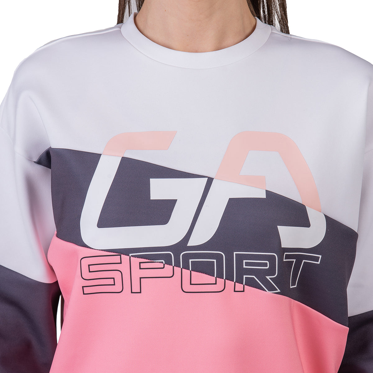 Image of 女裝休閒吸濕排汗撞色長袖運動上衣