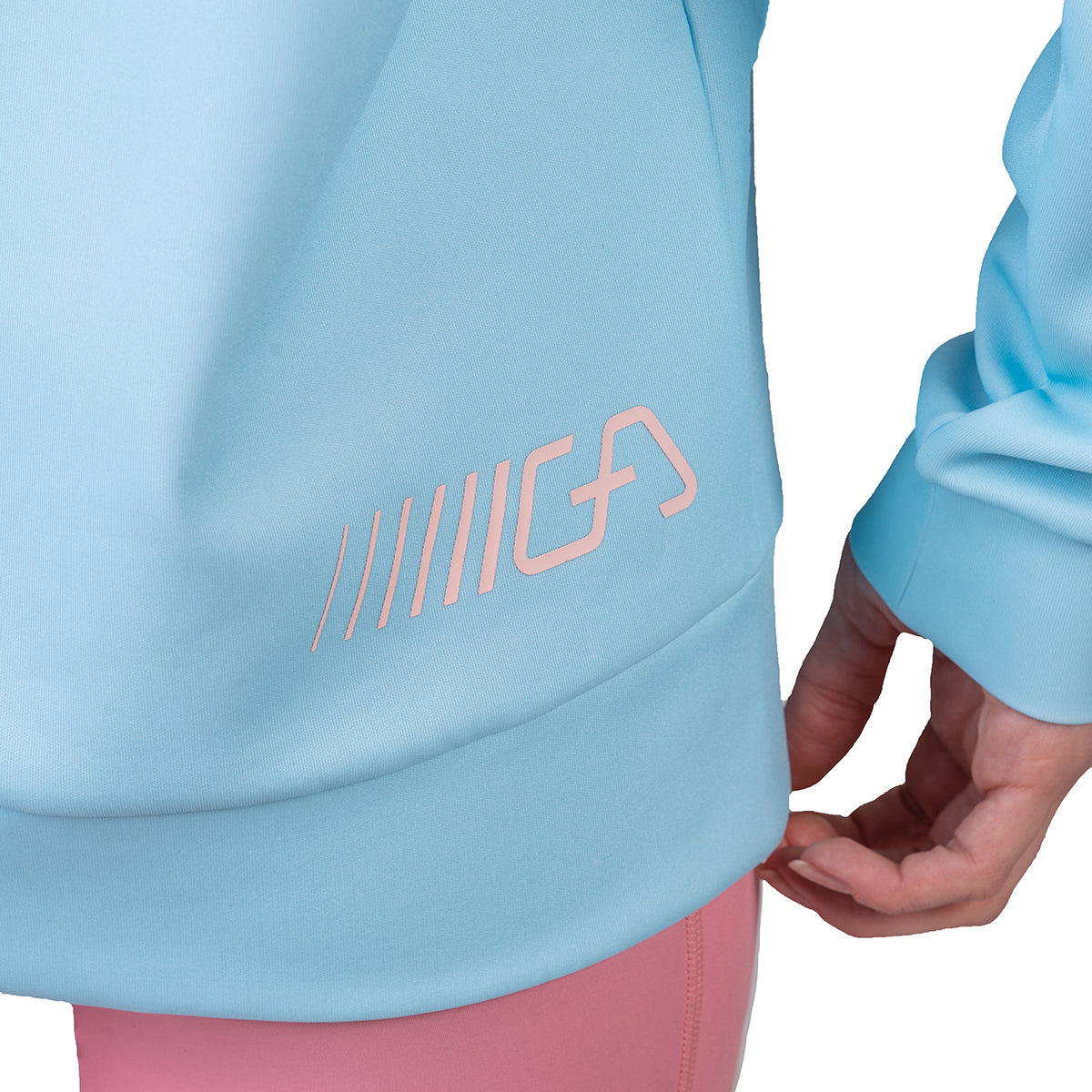 Image of 女裝休閒吸濕排汗撞色長袖運動上衣