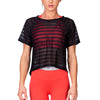 Athleisure Mesh Stripe Fashion T-Shirt for Women