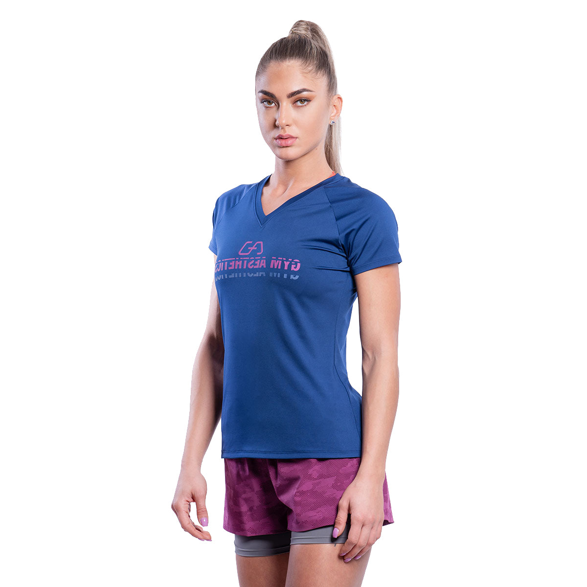 Image of Basic Performance Ladies Mirror Logo Gym Sport Tee