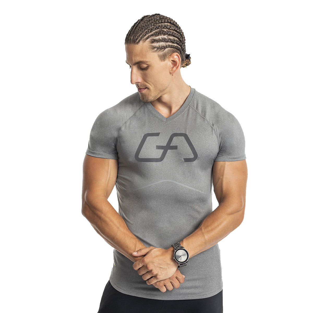 Image of Logo V-Neck Raglan Shirt Intensity for Men