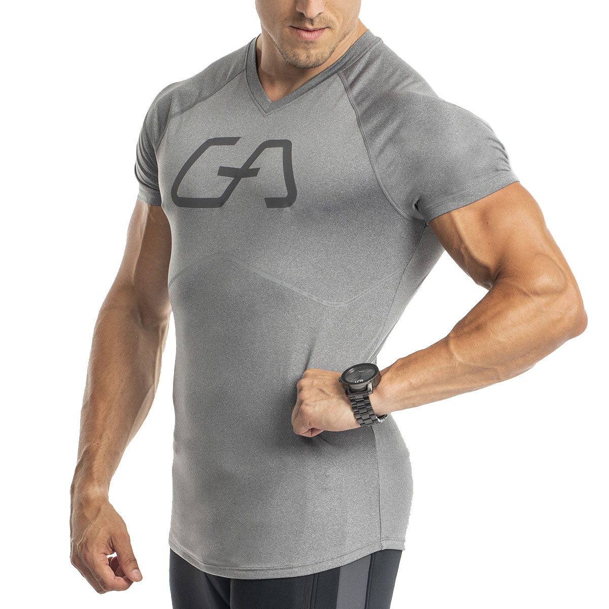 Image of Logo V-Neck Raglan Shirt Intensity for Men