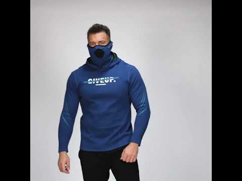 Image of Protection Detachable Mask Hooded T Shirt for Men