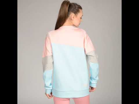 Image of 女裝休閒吸濕排汗撞色長袖運動上衣