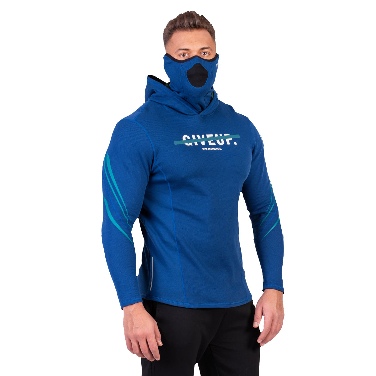 Image of Protection Detachable Mask Hooded T Shirt for Men