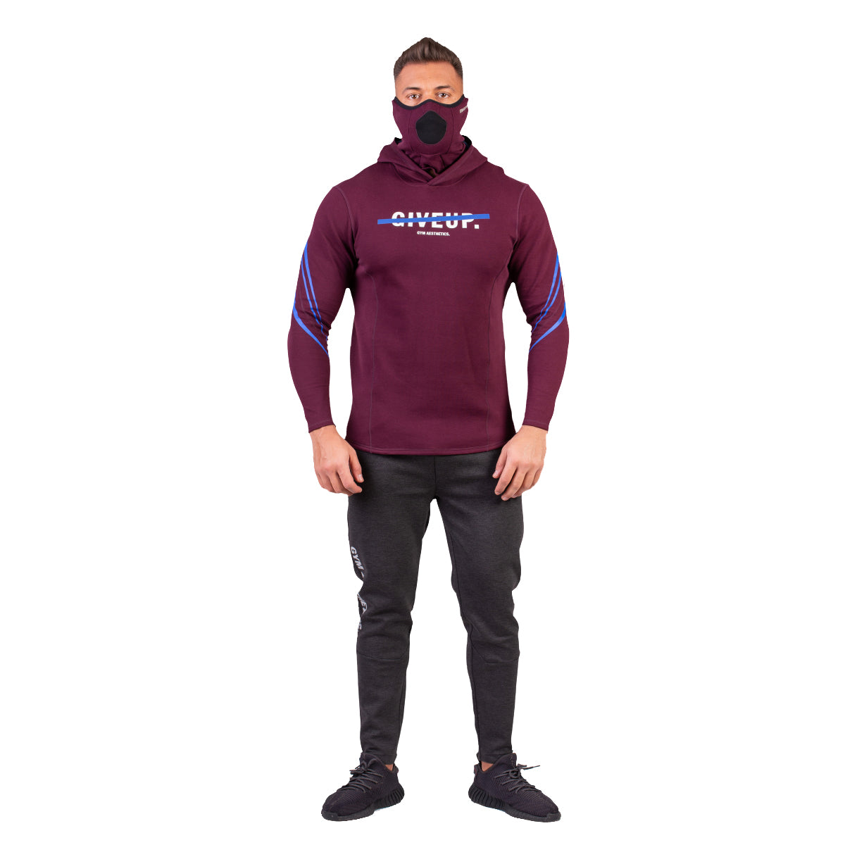 Image of Protection Detachable Mask Hooded T Shirt for Men
