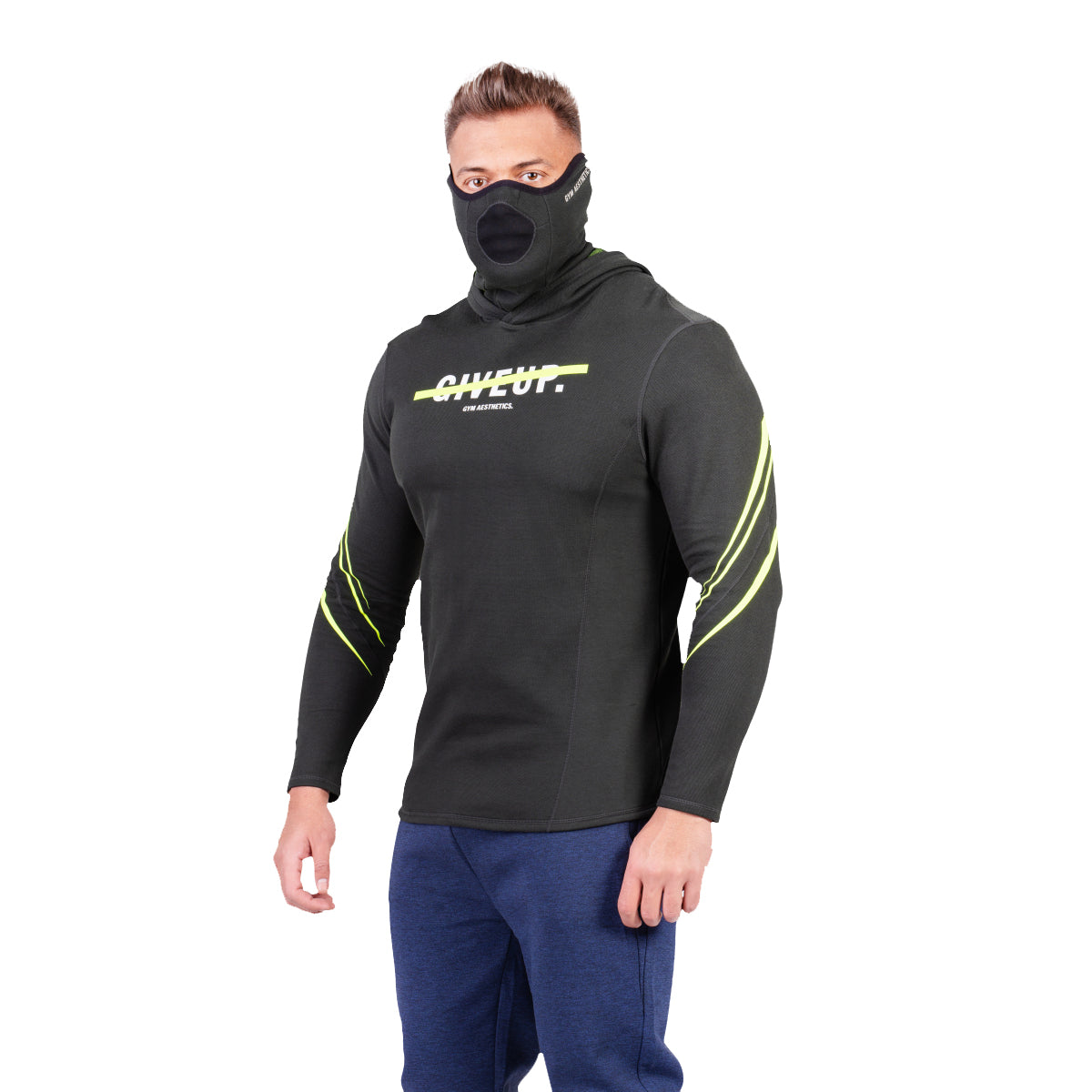 Image of Protection Detachable Mask Hooded T Shirt for Men